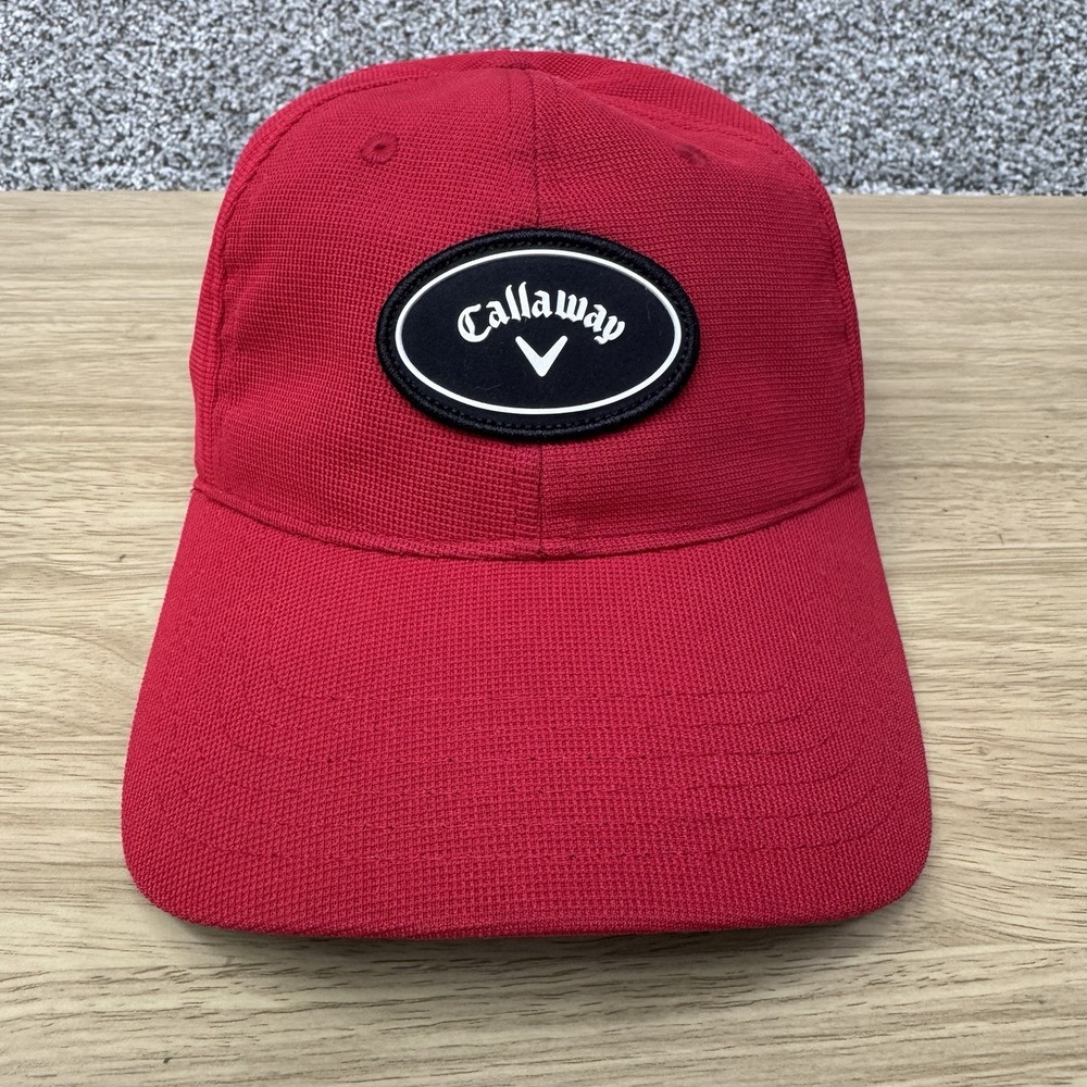 New Callaway Stretch Fitted Hat Cap Men's Size L/XL Red A-Flex Performance‎ Golf